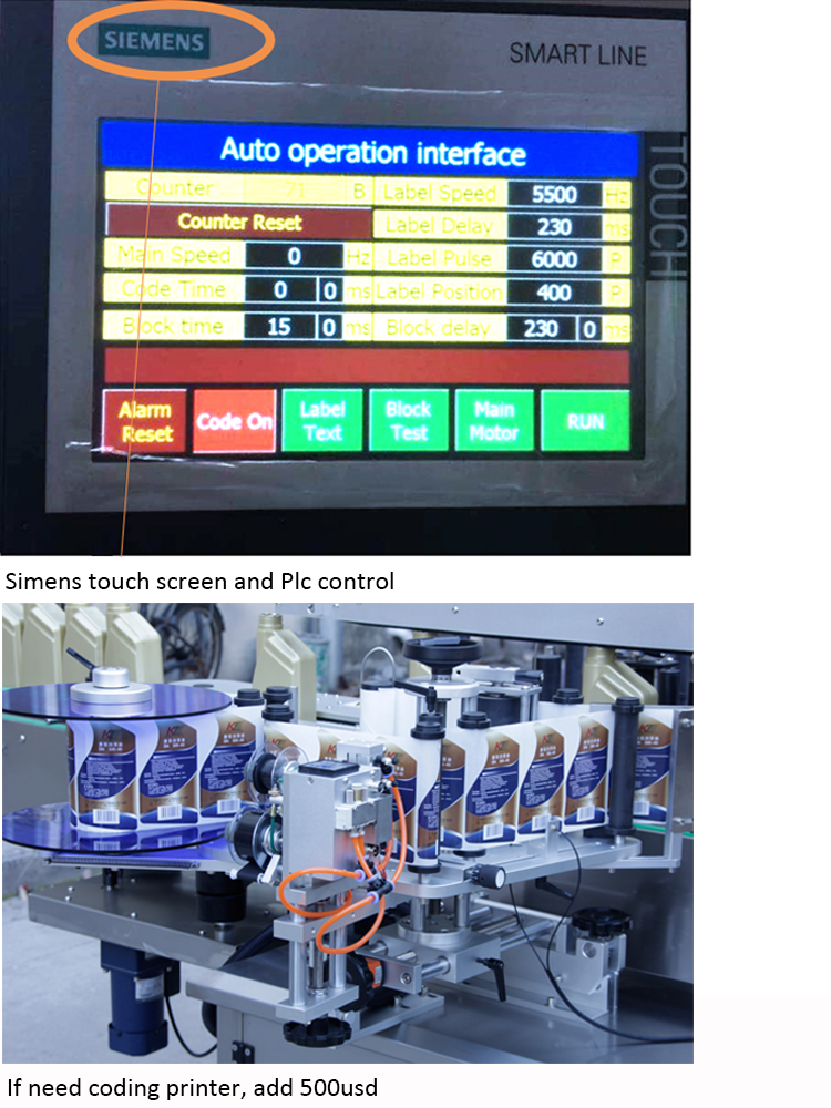 Duobla Sids Botelo Aŭtomata Labelita Prezo