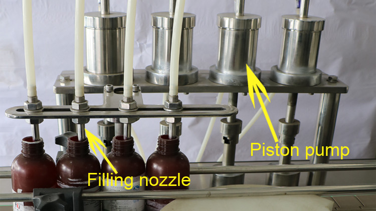 500ml ronda botelo pleniganta maŝino kun ĉapa sigelado kaj stela rado kuranta